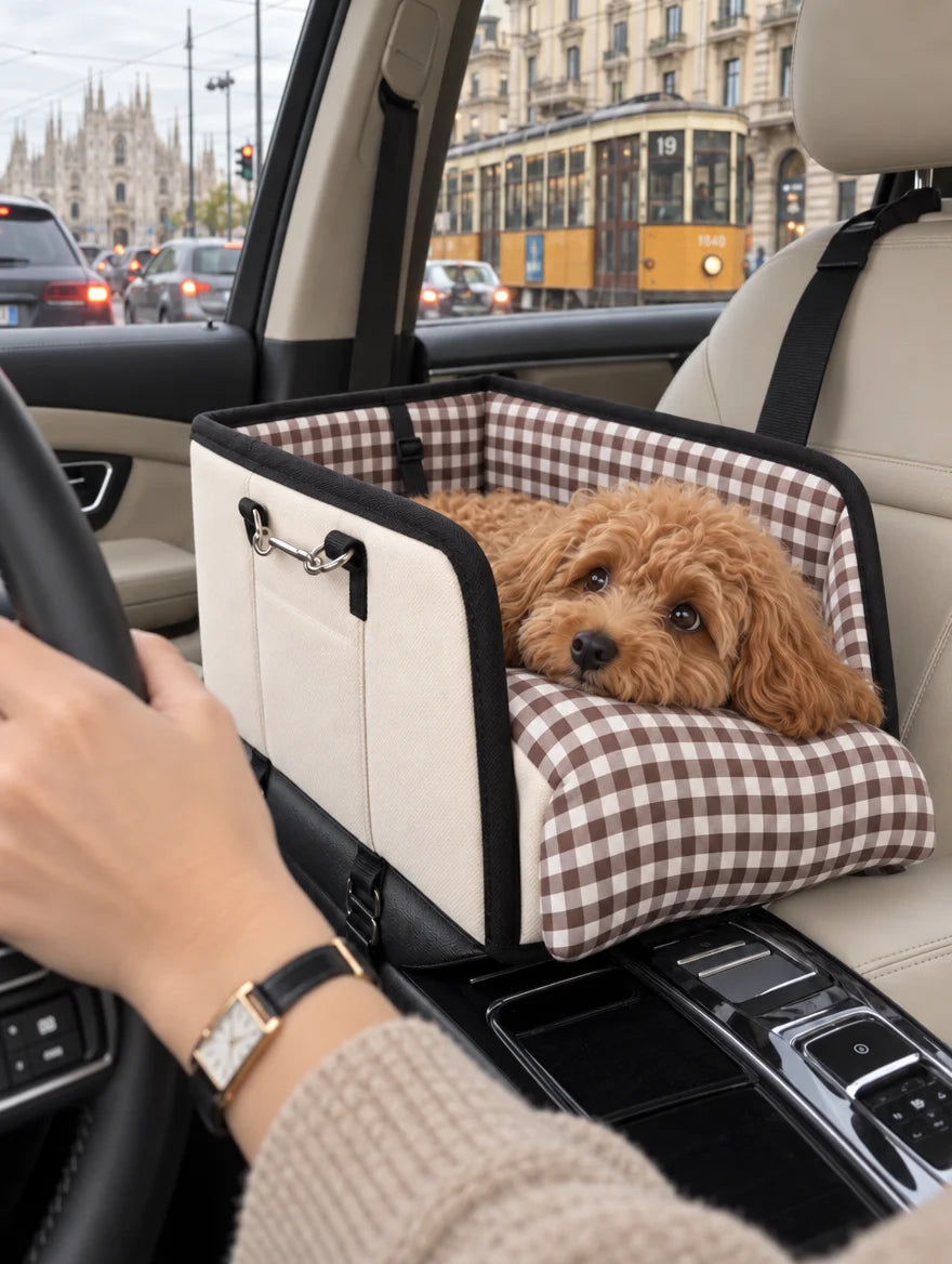 Mirvella seggiolino auto per cani crema