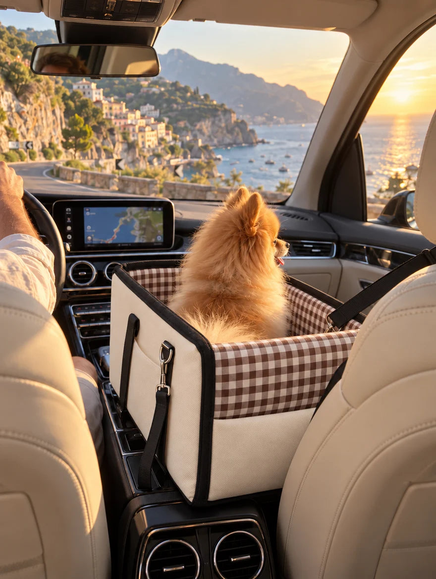 Mirvella seggiolino auto per cani crema