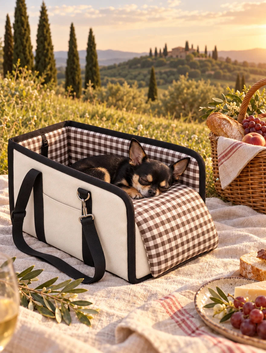 Mirvella seggiolino auto per cani crema